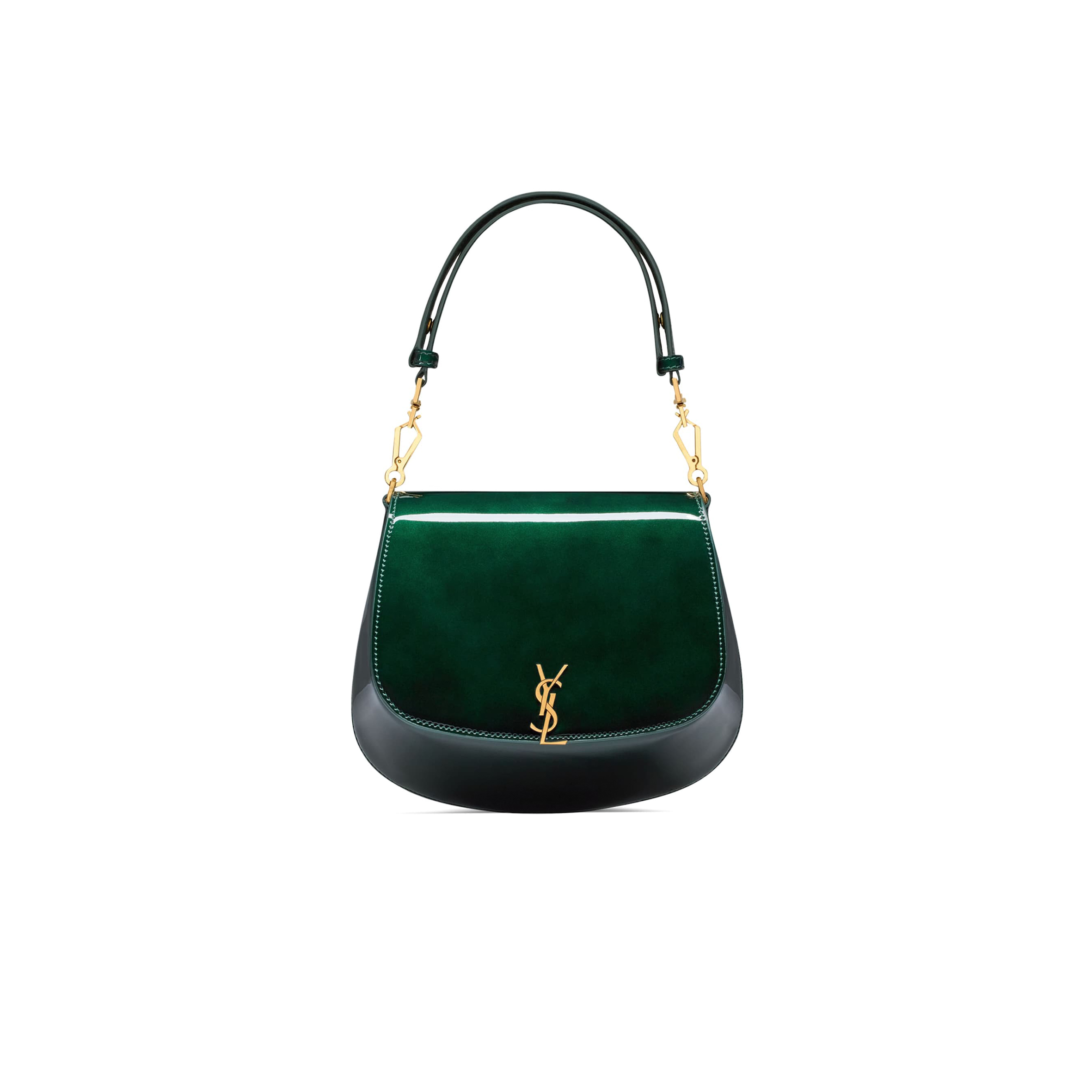 YSL VOLTAIRE TOP HANDLE IN PATENT LEATHER 800846AAEKL3856 (17.5*21*8cm)
